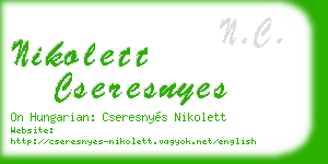 nikolett cseresnyes business card
